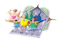 紙を破って出てきたキーボードと人々